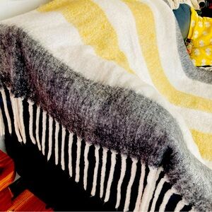 Soft Faux? Fuzzy Mohair Blend Throw Blanket Fringe